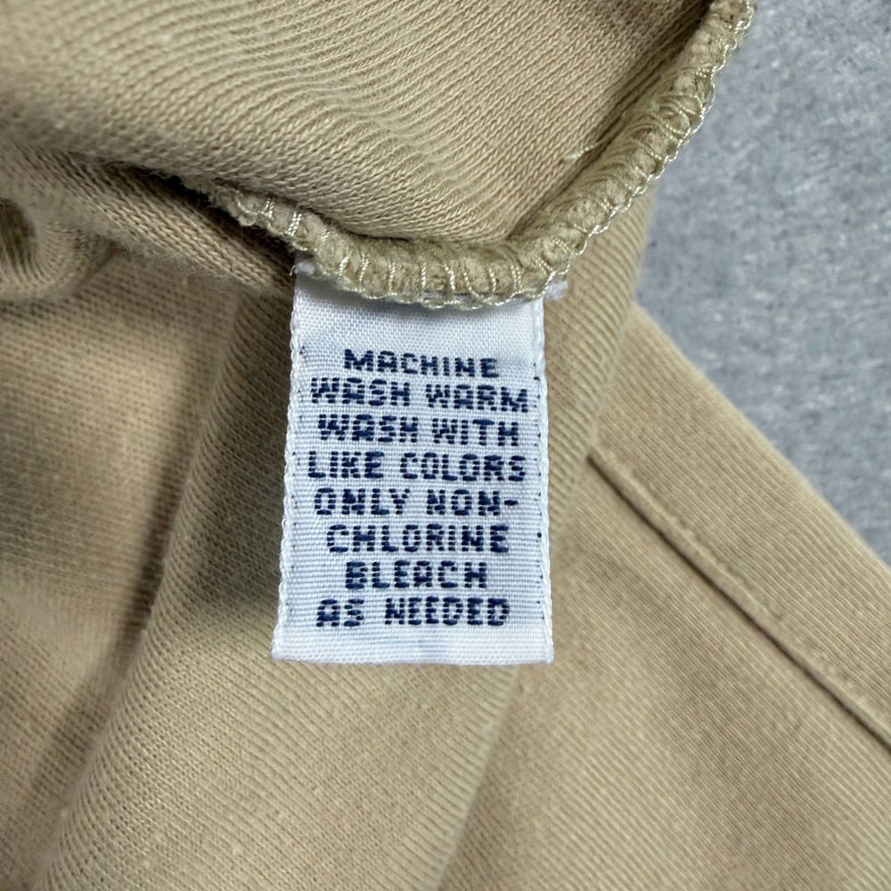 Vintage Polo Ralph Lauren Mens Polo Shirt M Tan Cotton Crest Logo Short Sleeve - Picture 8 of 13